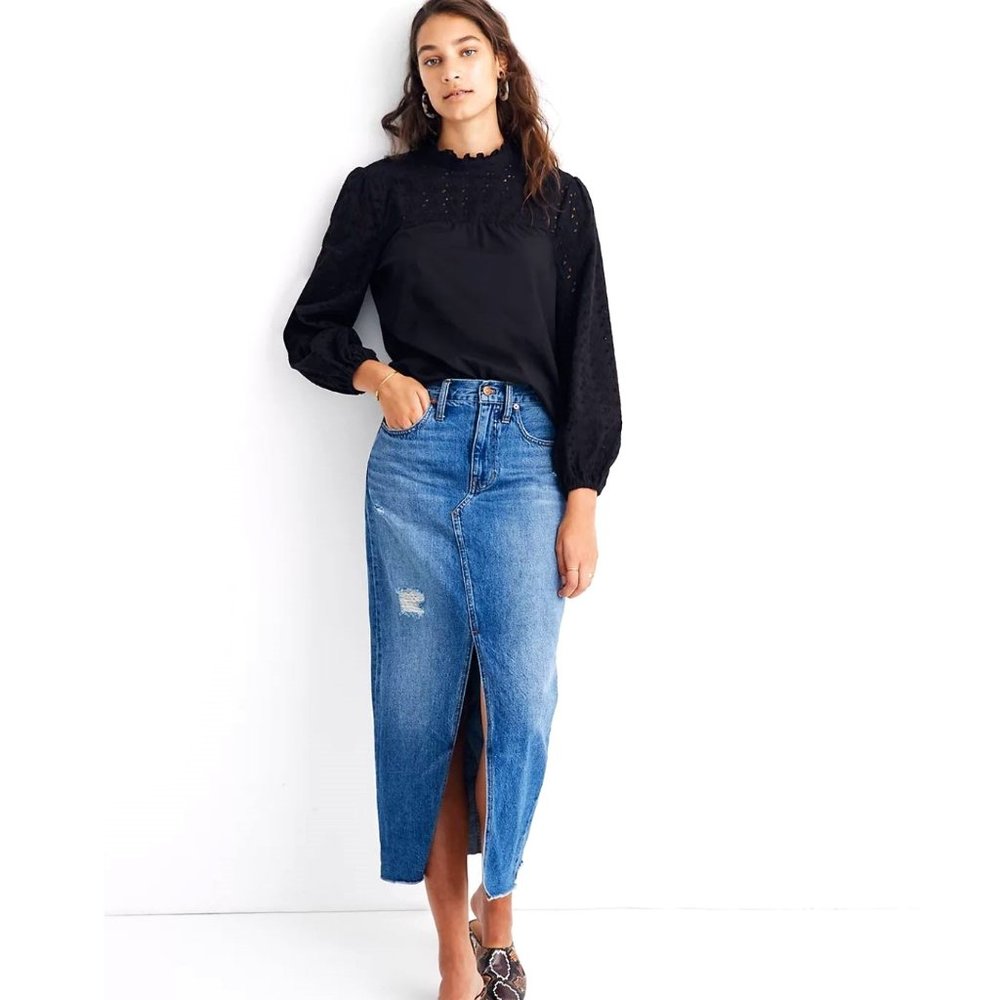 Madewell Black Lace Blouse